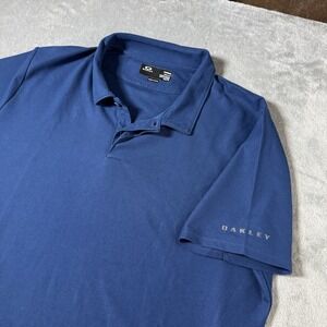 Oakley Performance Polo Hydrolix Blue Men's XL Golf‎ Shirt Activewear Outdoor